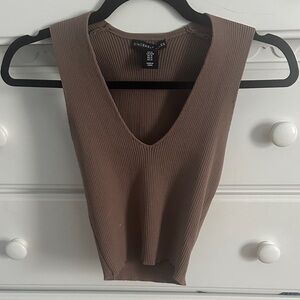Sincerely Jules Tan Ribbed V-Neck Tank
